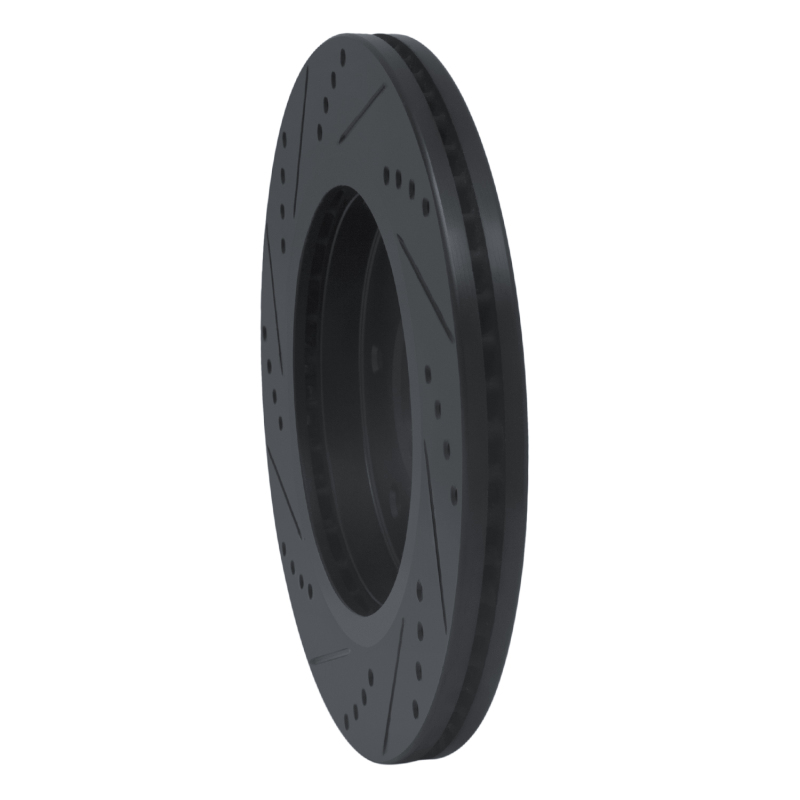 Infiniti QX56 Brake Rotor (1) - Front Right - R1 Concepts - Drilled & Slotted - Black - `05-`07